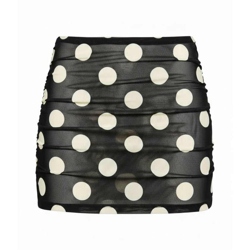 Polka Dot Ruched Micro Skirt