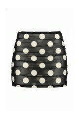 Polka Dot Ruched Micro Skirt
