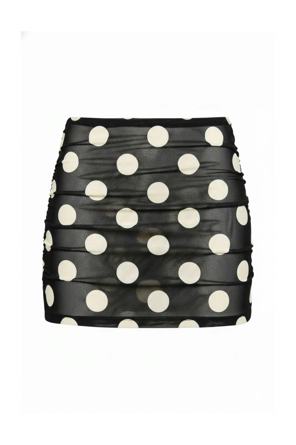 Polka Dot Ruched Micro Skirt