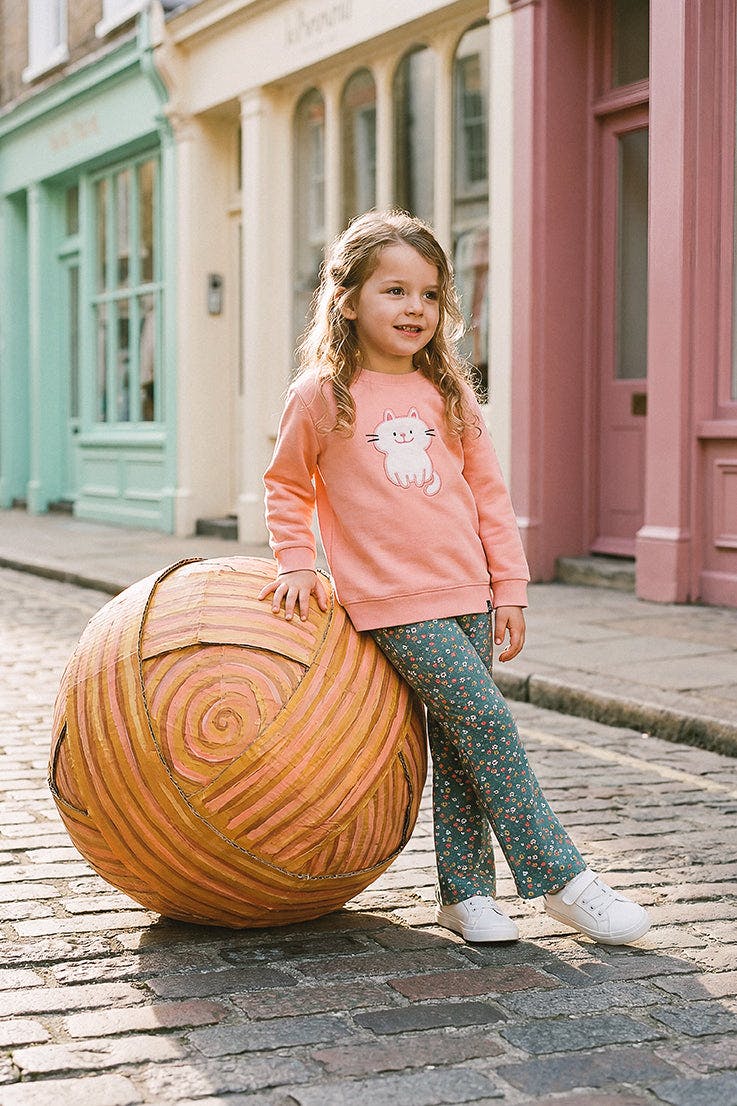 Tunic And Leggings Set Pale Pink And Green Floral Print