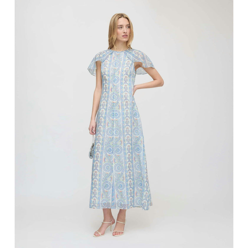 The Davina Dress - Blue Corsica Paisley