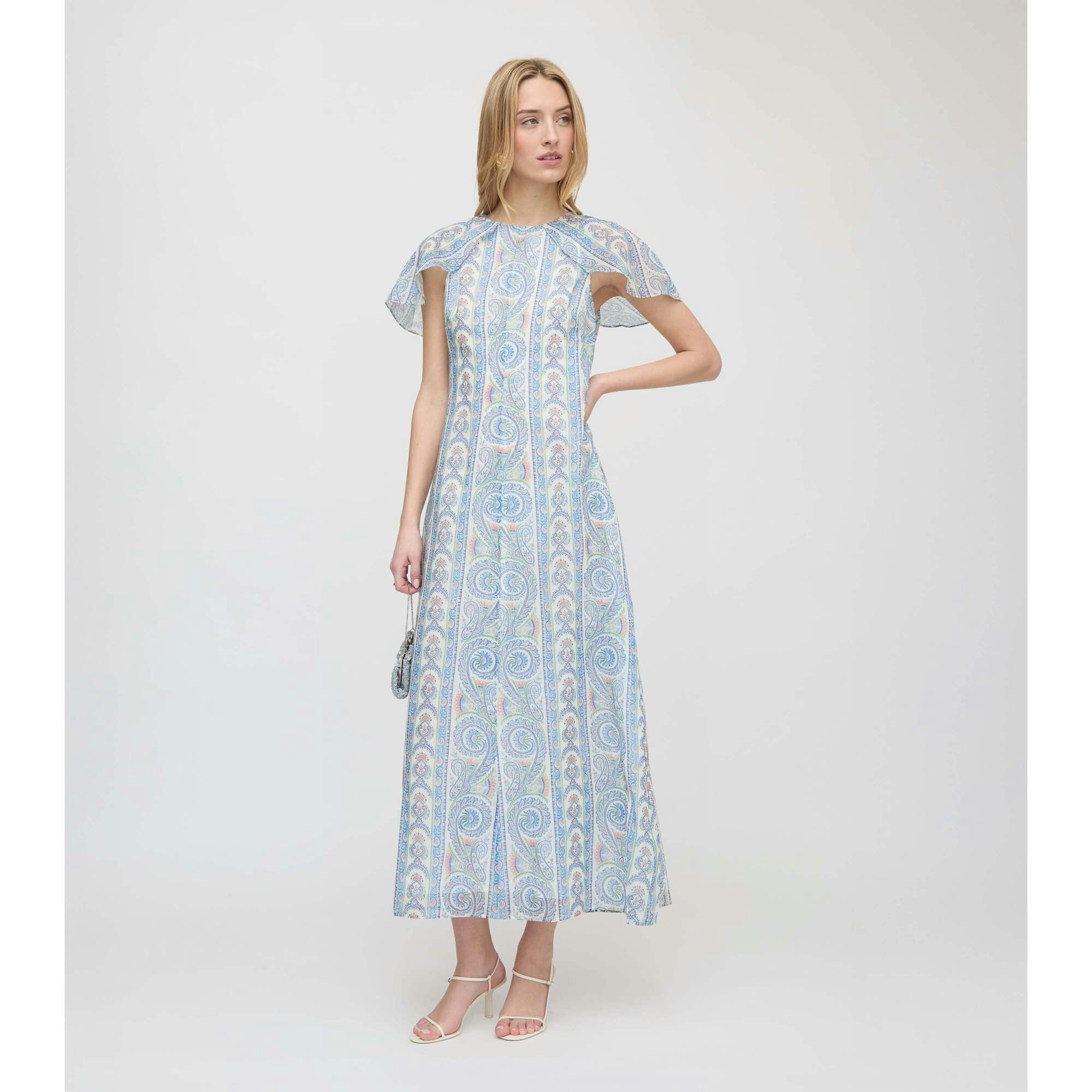 The Davina Dress - Blue Corsica Paisley