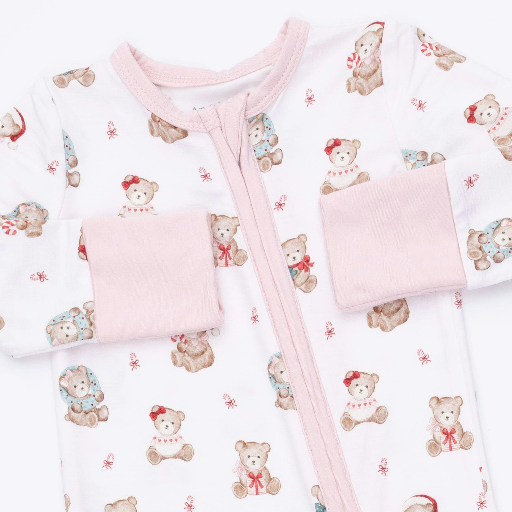 Christmas Teddy Bears Pink - Convertible Romper