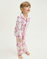Kid's Twill Pajama Set in Red Timeless Toile