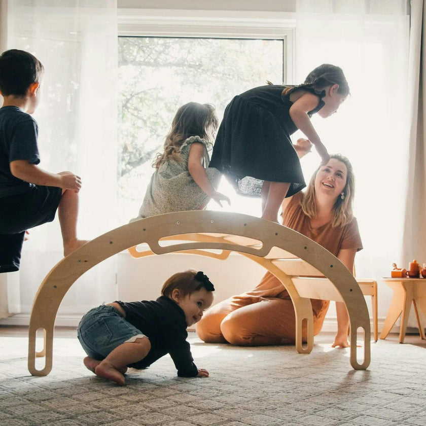 Kids Wooden XL Rocker & Climber Play Arch