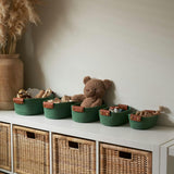 Beautiful Storage Basket Set of 5 - Modern Cotton Rope Baskets for Organizing Shelves - Perfect Bins for Nursery, Changing Table, Office and Living Room