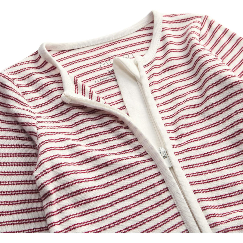 Red Stripe Clever Zip Baby Pajamas