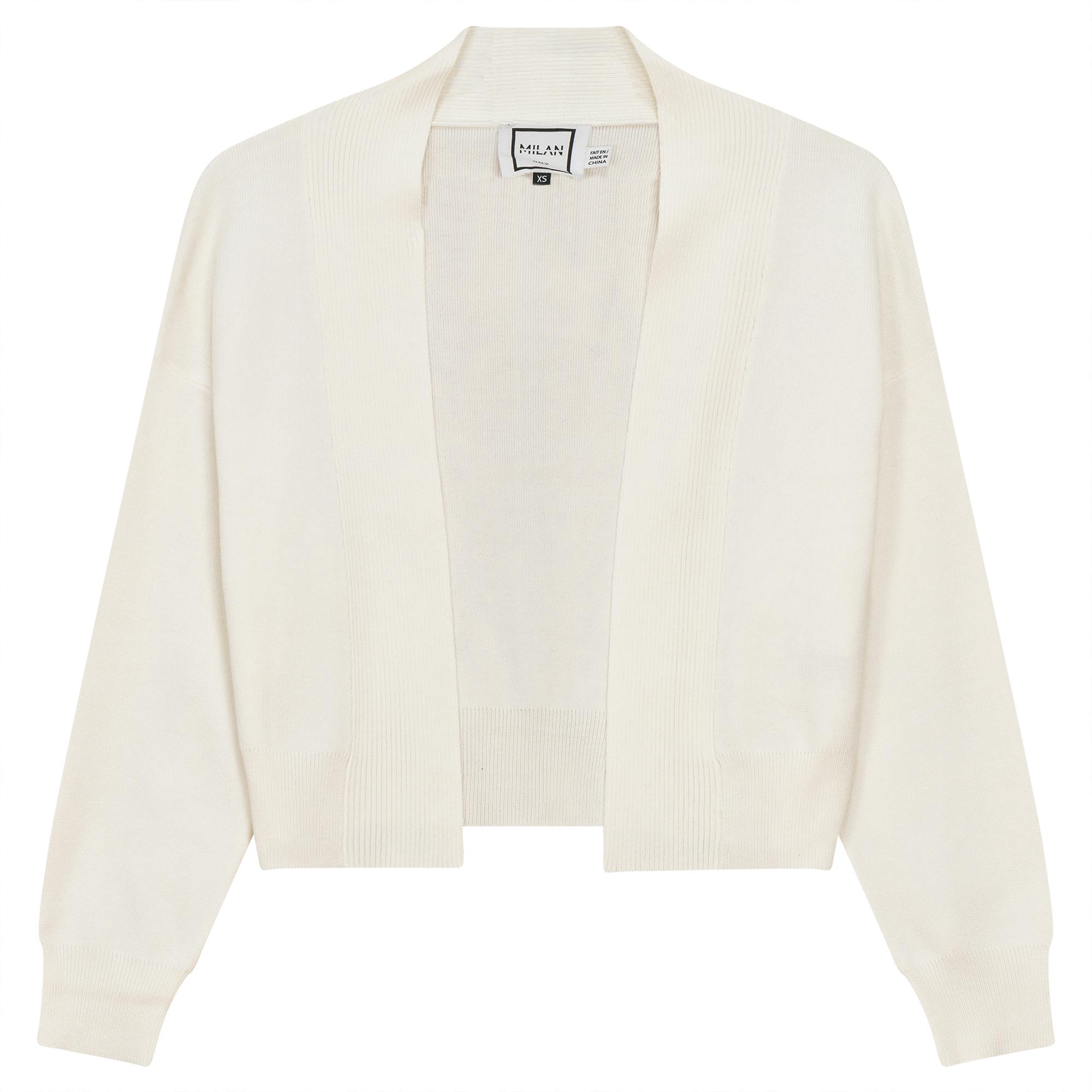 Cropped Knit Open Cardigan