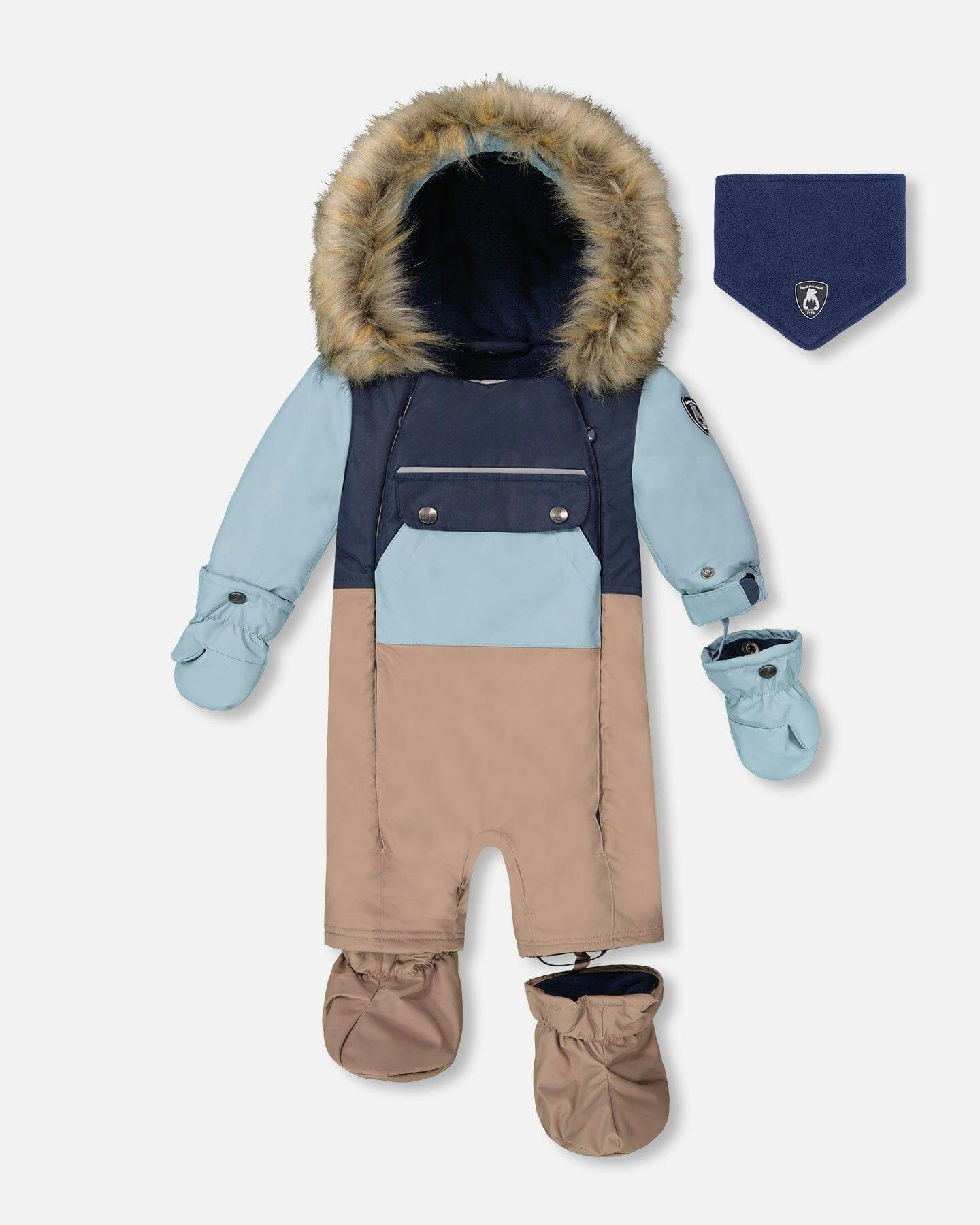 One-Piece Baby Play Snowsuit Designed for Car Seat
