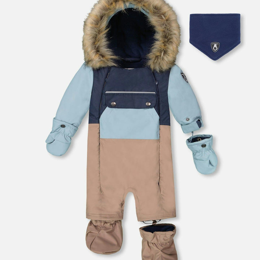 One-Piece Baby Play Snowsuit Designed for Car Seat