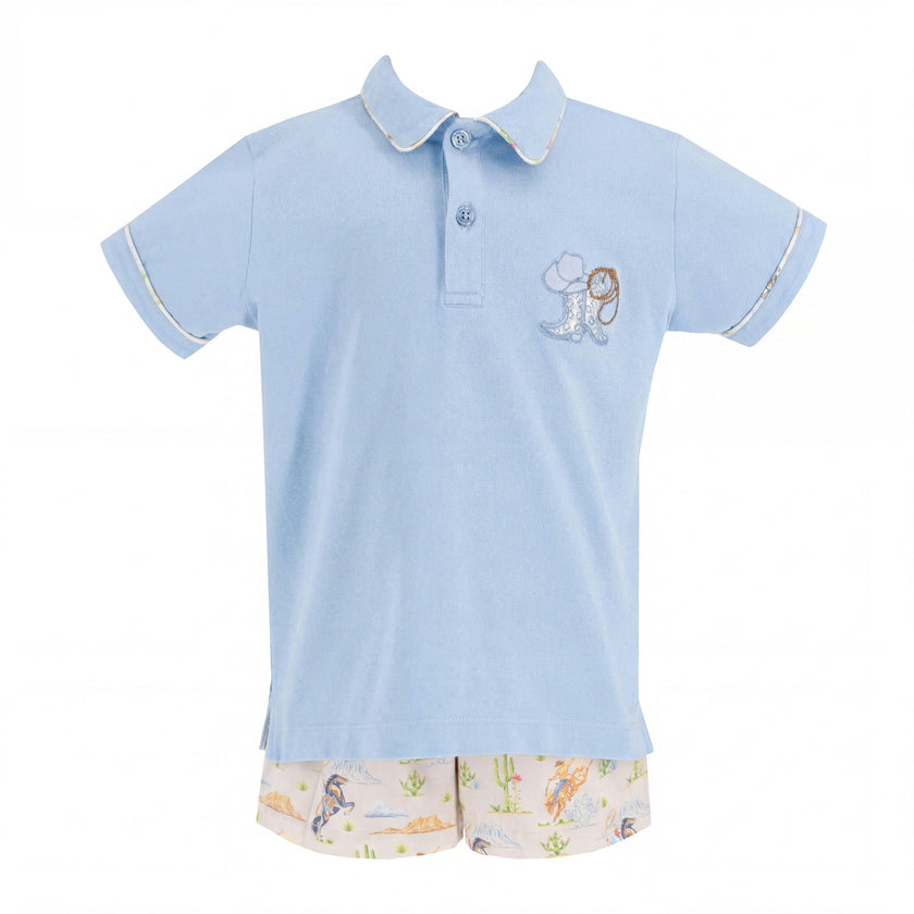Jackson Boy Polo Set - Rodeo Light Blue