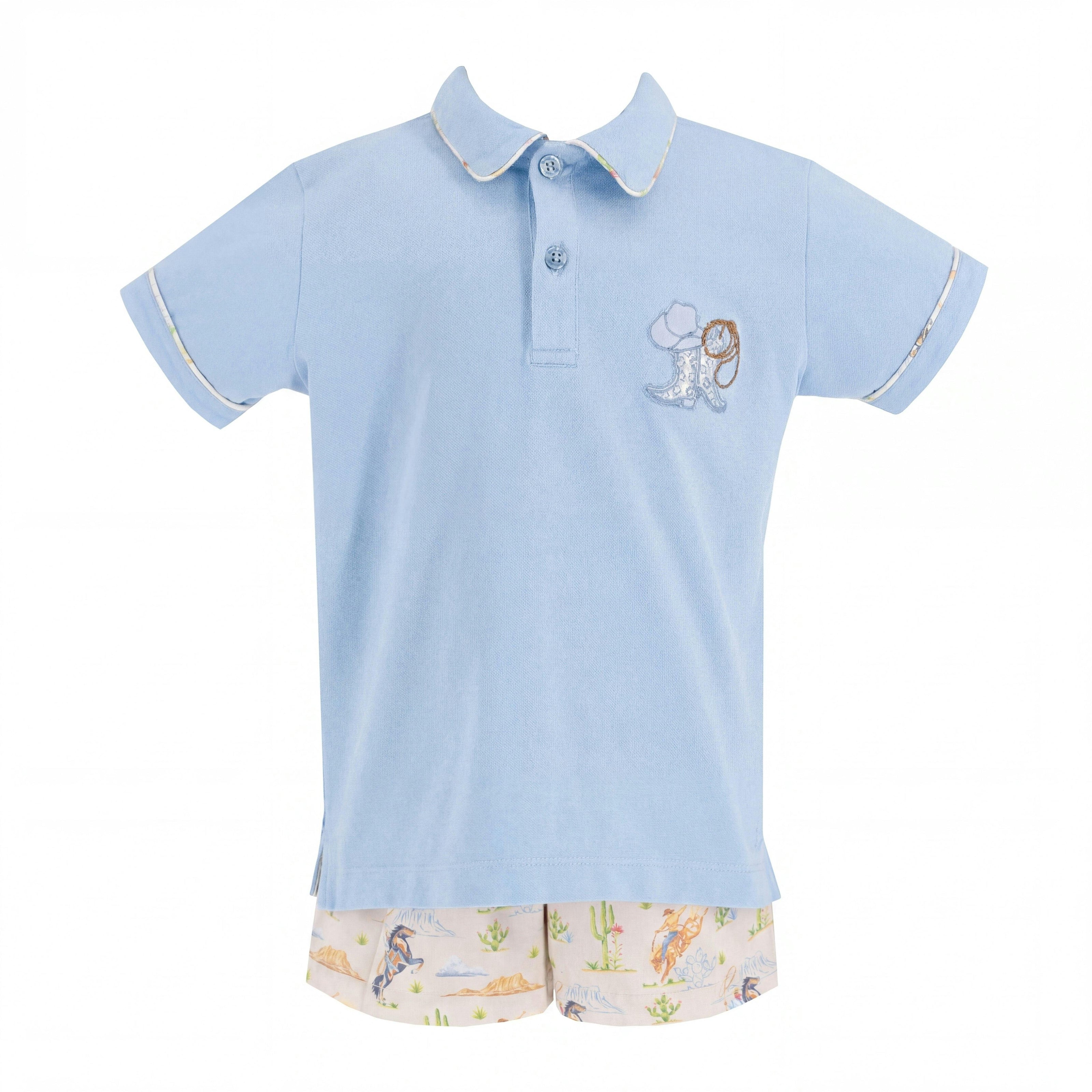 Jackson Boy Polo Set - Rodeo Light Blue