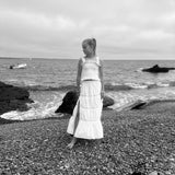 White Long Ruffle Skirt