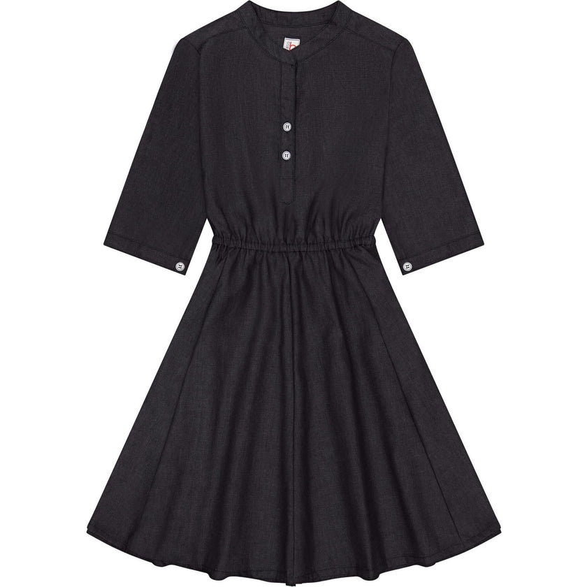 Gabriela Tween Chambray Circle Skirt Dress, Black
