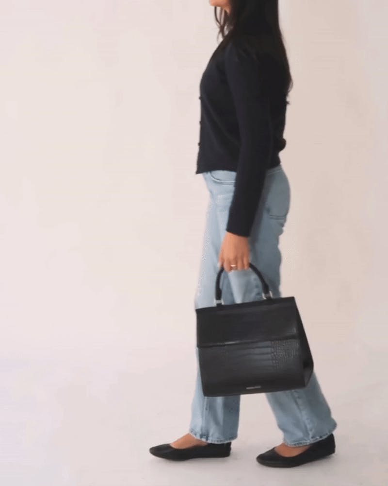Large, Insulated, Chic Lunchbox, Black