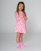 Valentine Pink Hearts Sweatshirt Dress