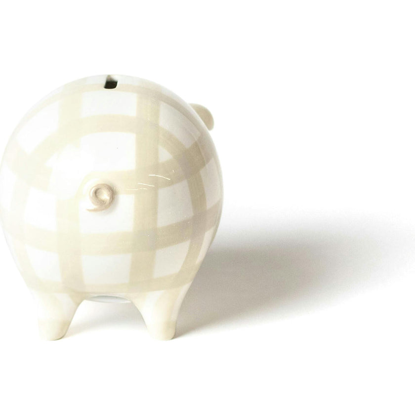 Gingham Piggy Bank