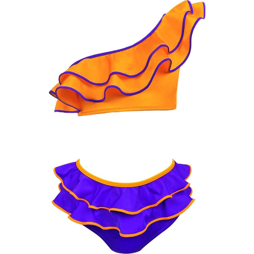 Maya Tired Ruffle One-Shoulder & Waist Two-Piece Bikini