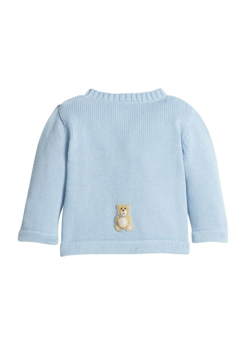 Crochet Cardigan - Blue Teddy Bear