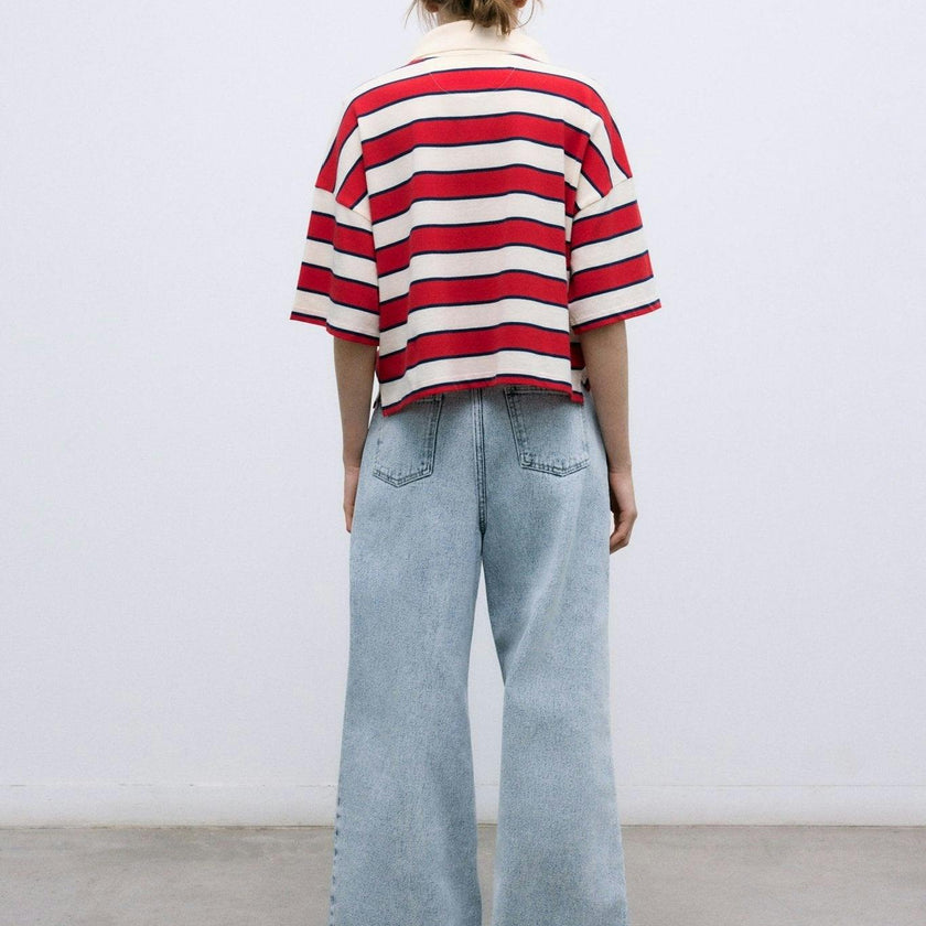 TNS Pleat Denim Woman Pant Bleach Denim