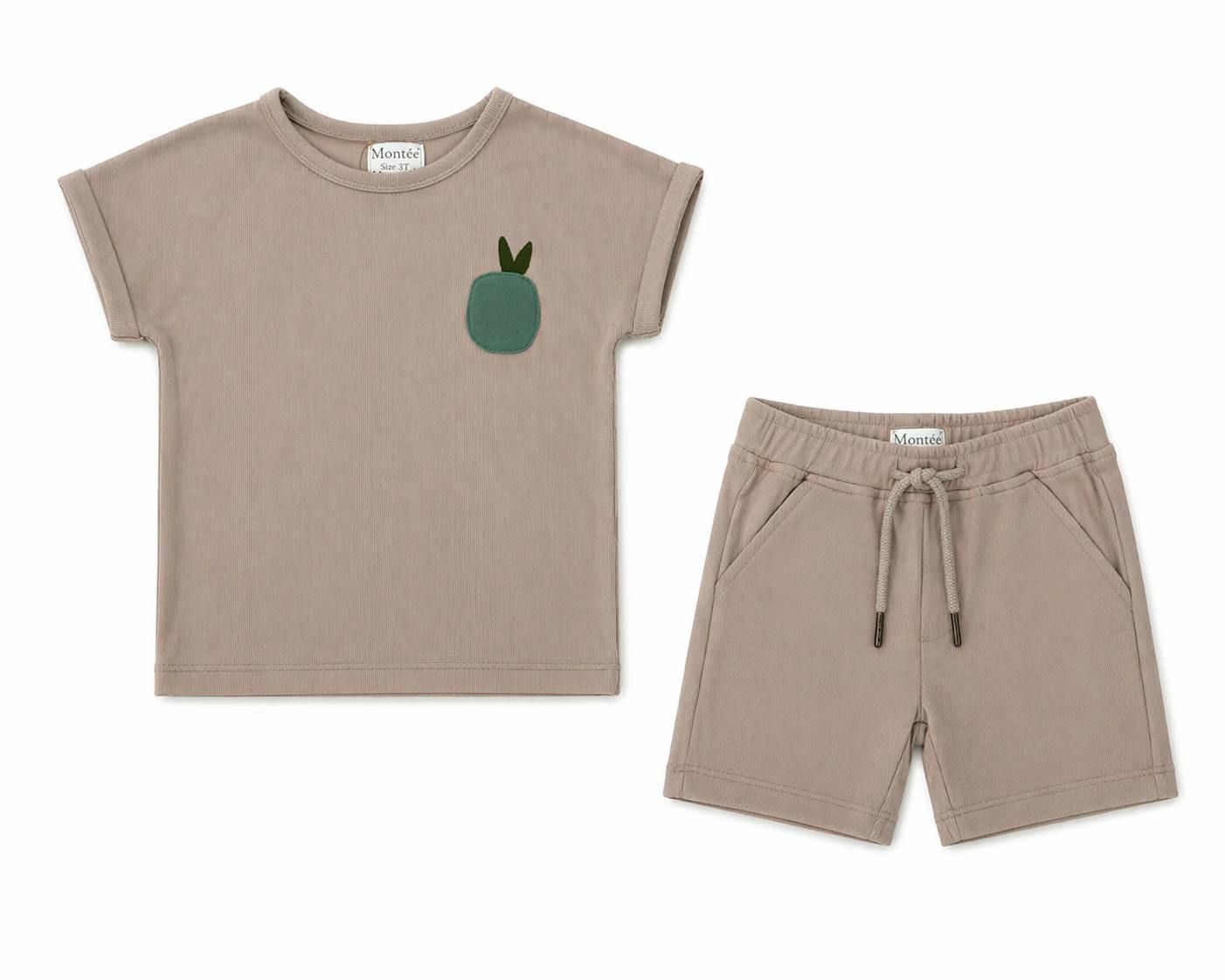 Boys Ribbed Berry Applique Tee & Short Set