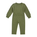 French Fleece Spandex And Corduroy Overall Set