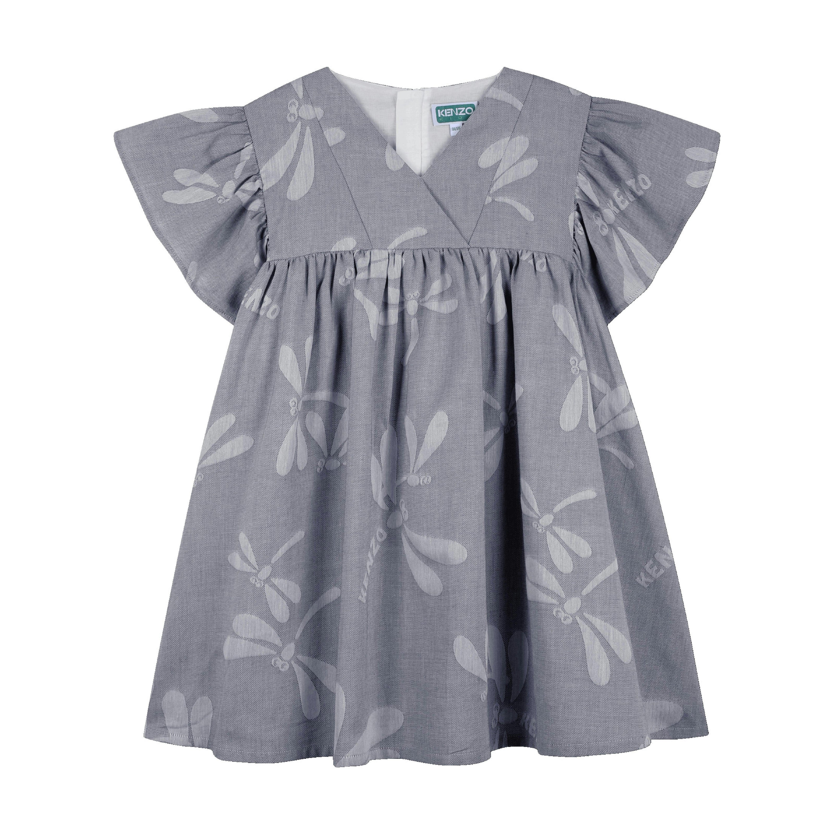 Pale Blue Kenzo Kids Flutter Dress
