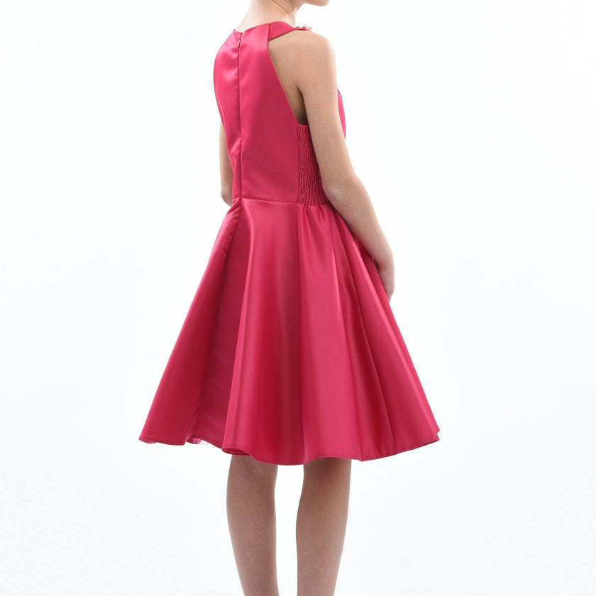 Fuchsia Cardona Pearl Halter Dress