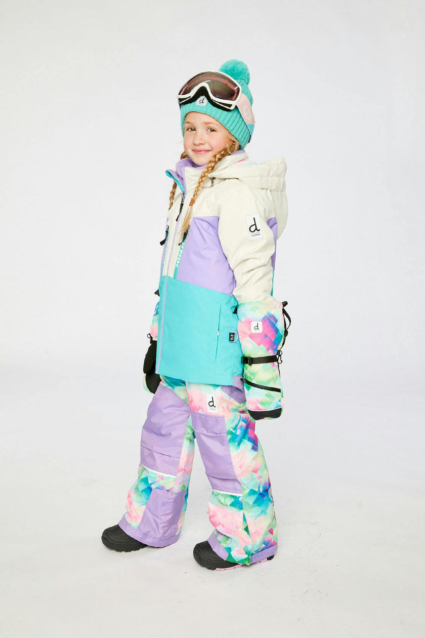 Two Piece Teknik Snowsuit Multicolored With A Diamond Pattern