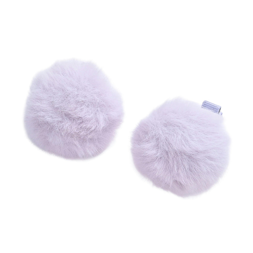 Fluffy Pom-Pom Hair Clip Set