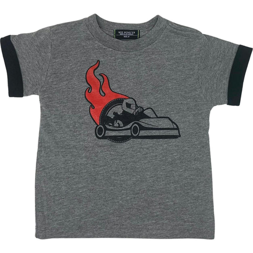 Race Car Heather Grey Tee - Unisex for Boys and Girls