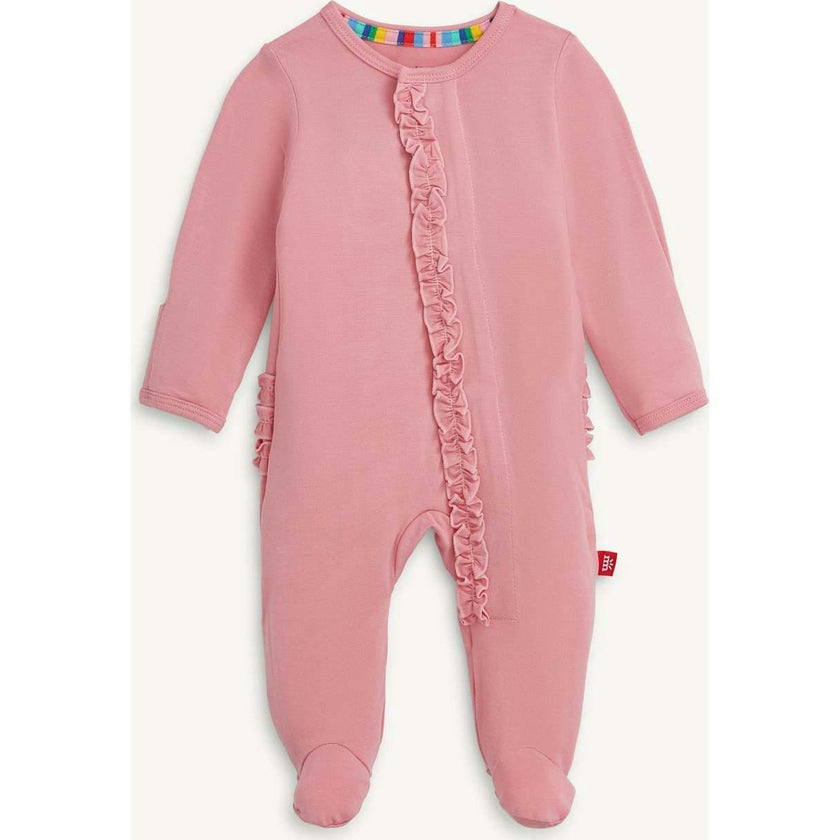 Magnetic Footie with Ruffles TICKLED PINK