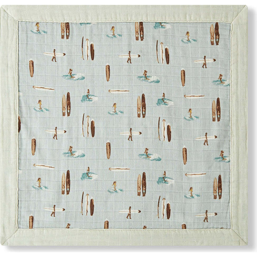 Vintage Surf Mini Lovey Two-Layer Muslin Security Blanket