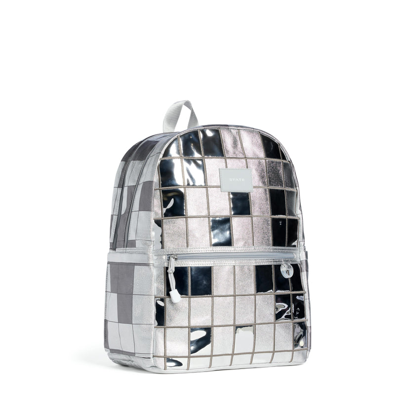 Kane Double Pocket Backpack, Metallic Discoballs