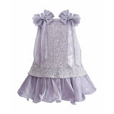 Purple Aurielle Beaded Bow Dress