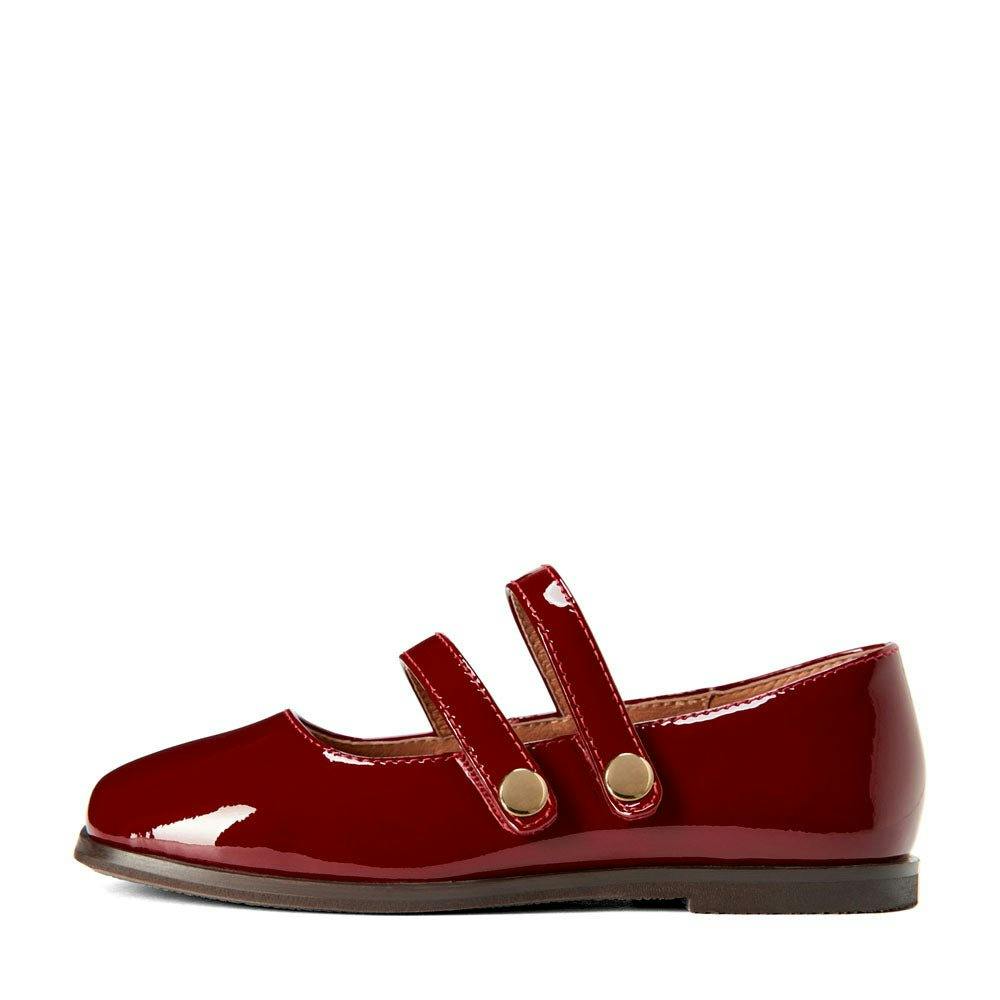 Diana Glossed-Leather 2-Strap Mary Jane Shoes