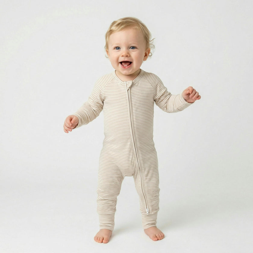 Oatmeal Stripe Bamboo Sleeper