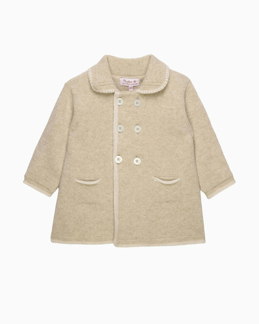 Baby Alexandra Knitted Coat in Oatmeal