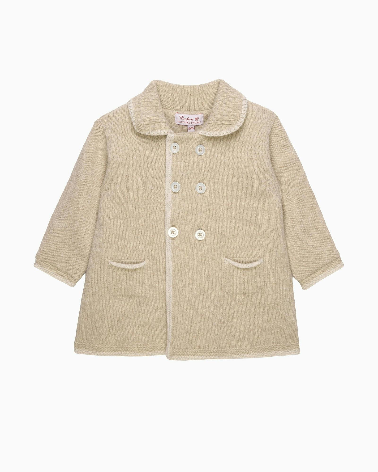 Baby Alexandra Knitted Coat in Oatmeal