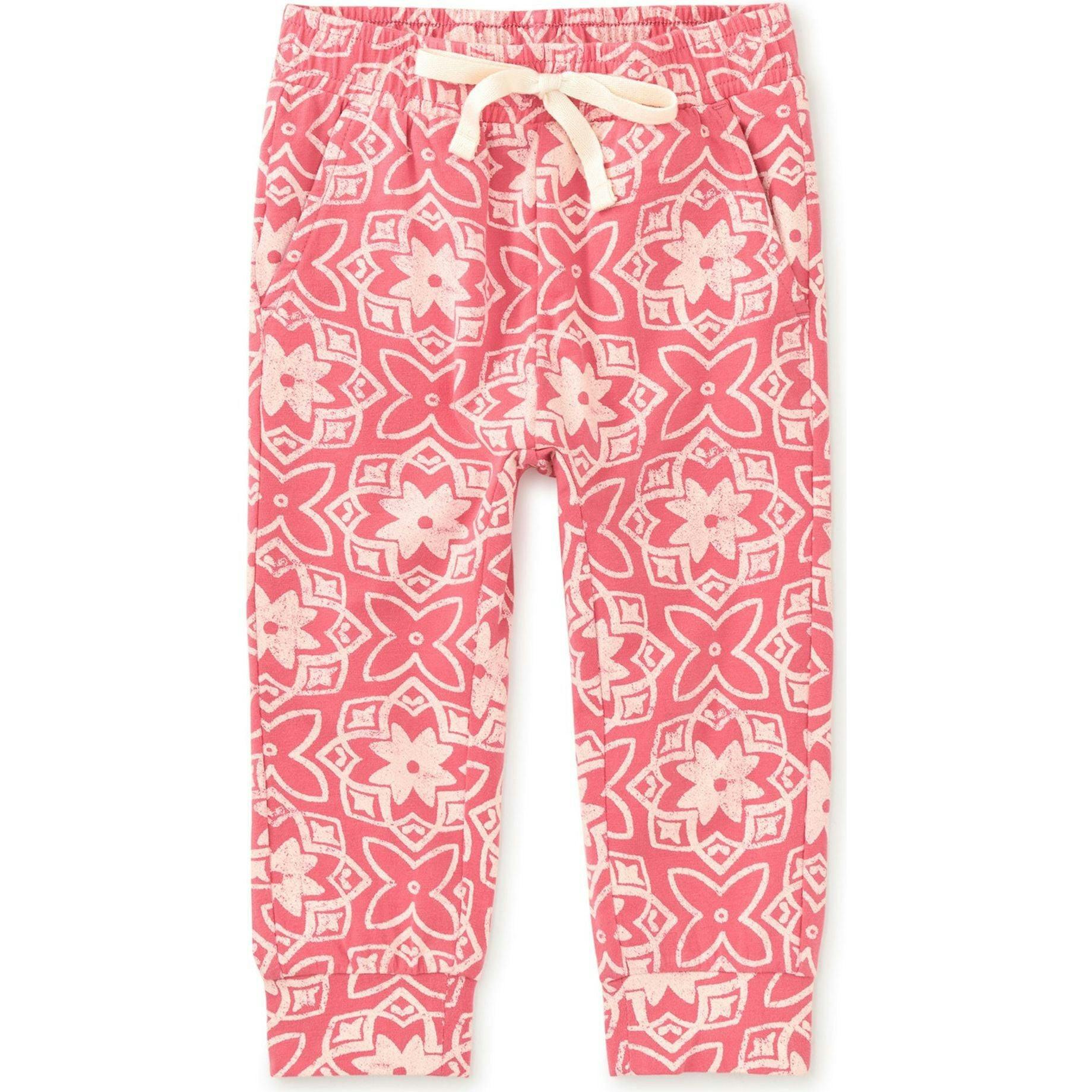 Printed Stretchy Everyday Joggers, Pink