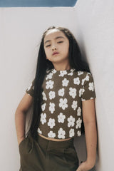 Organic Cotton Cropped Ribbed Shirt