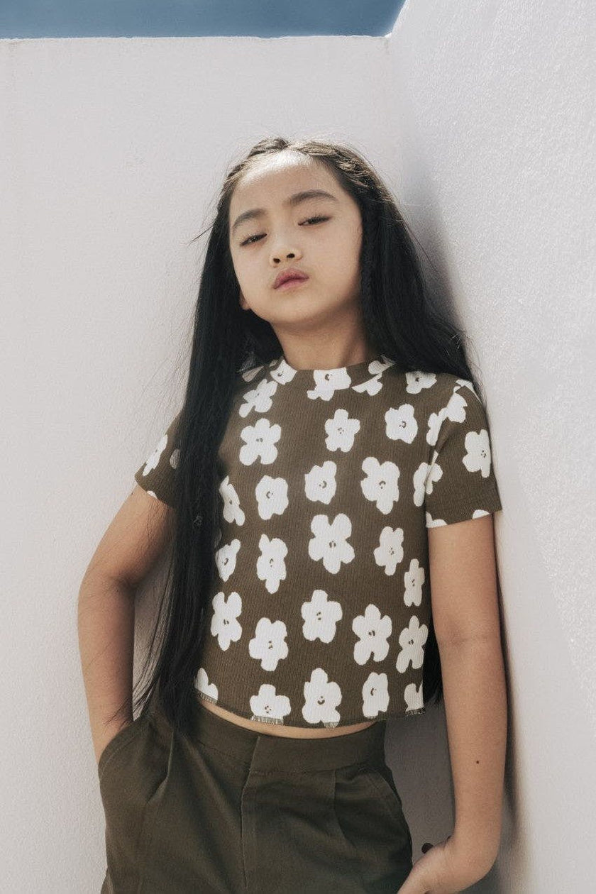 Organic Cotton Cropped Ribbed Shirt