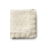 Scalloped Pointelle Blanket - Natural