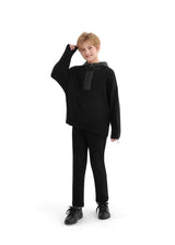 Black Ribbed Half-Zip Sweater
