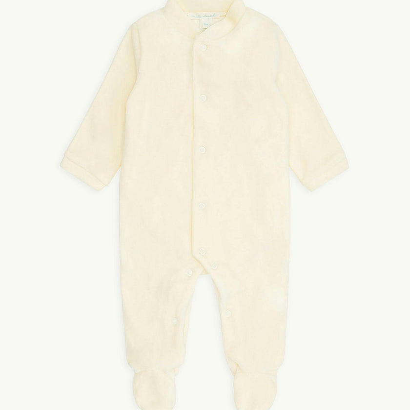 Velour Angel Wing™ Sleepsuit - Gold & Cream