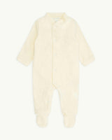 Velour Angel Wing™ Sleepsuit - Gold & Cream