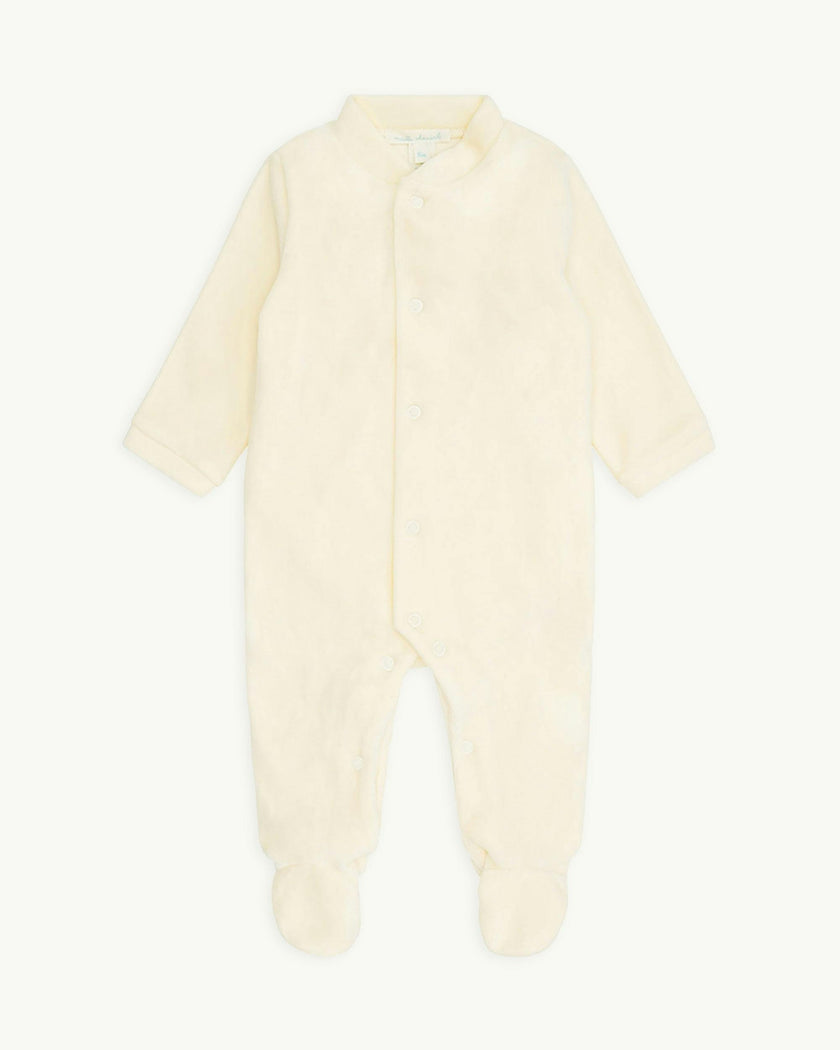 Velour Angel Wing™ Sleepsuit - Gold & Cream