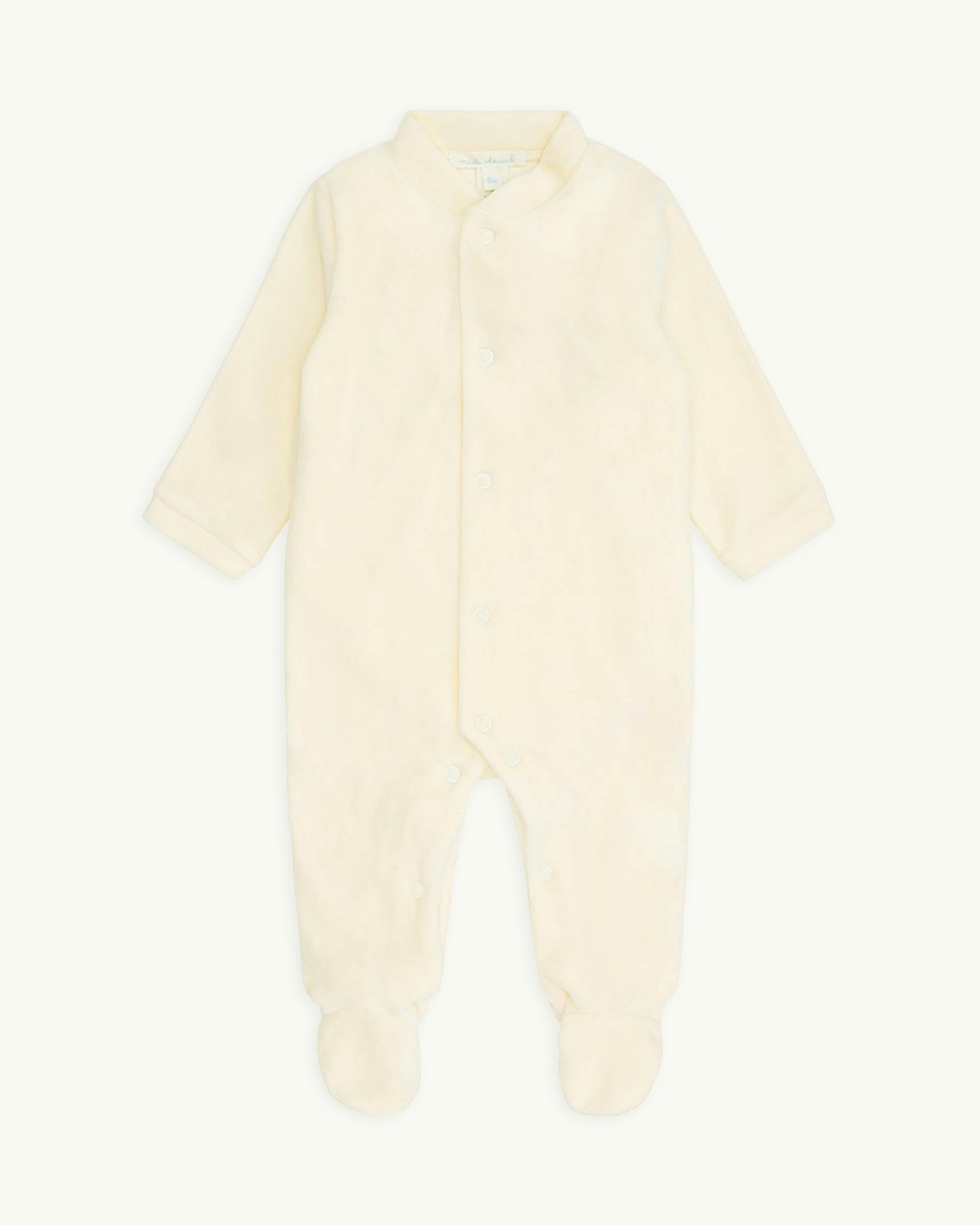 Velour Angel Wing™ Sleepsuit - Gold & Cream