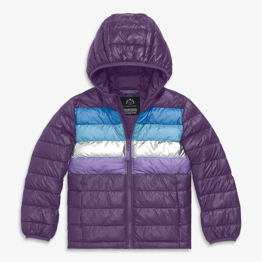Kids lightweight puffer jacket in stripe