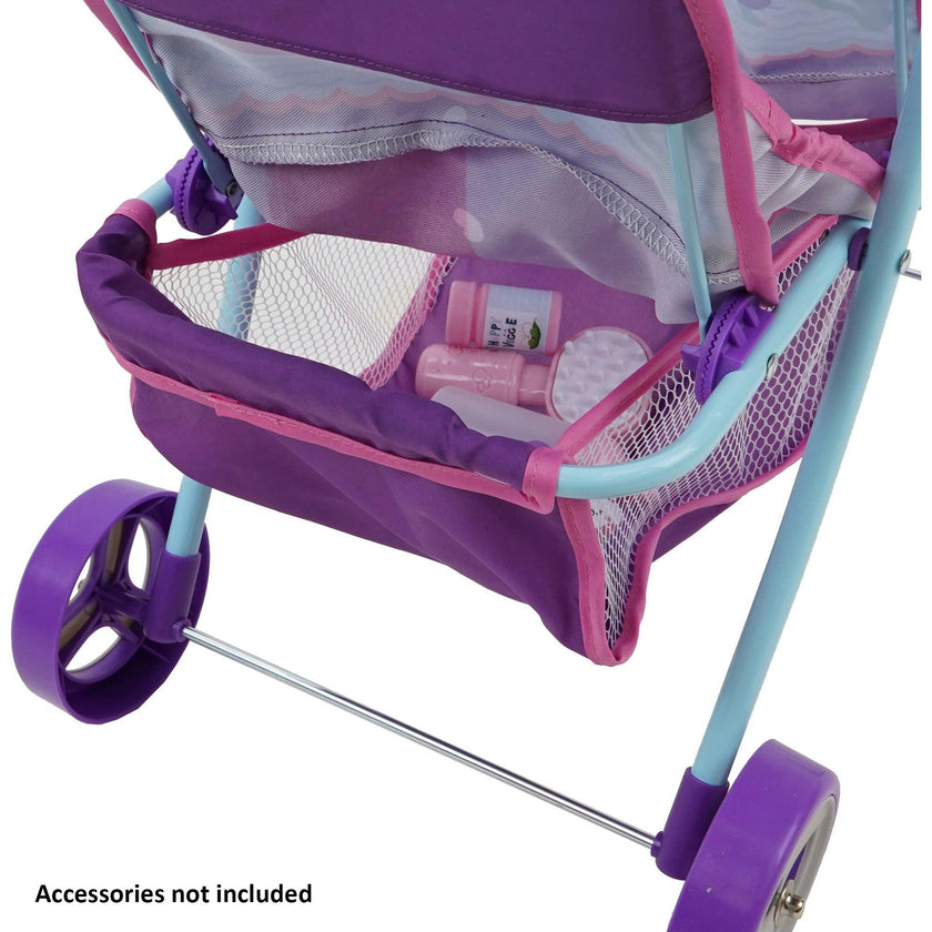 509 Mermaid Twin Doll Stroller - Purple & Teal